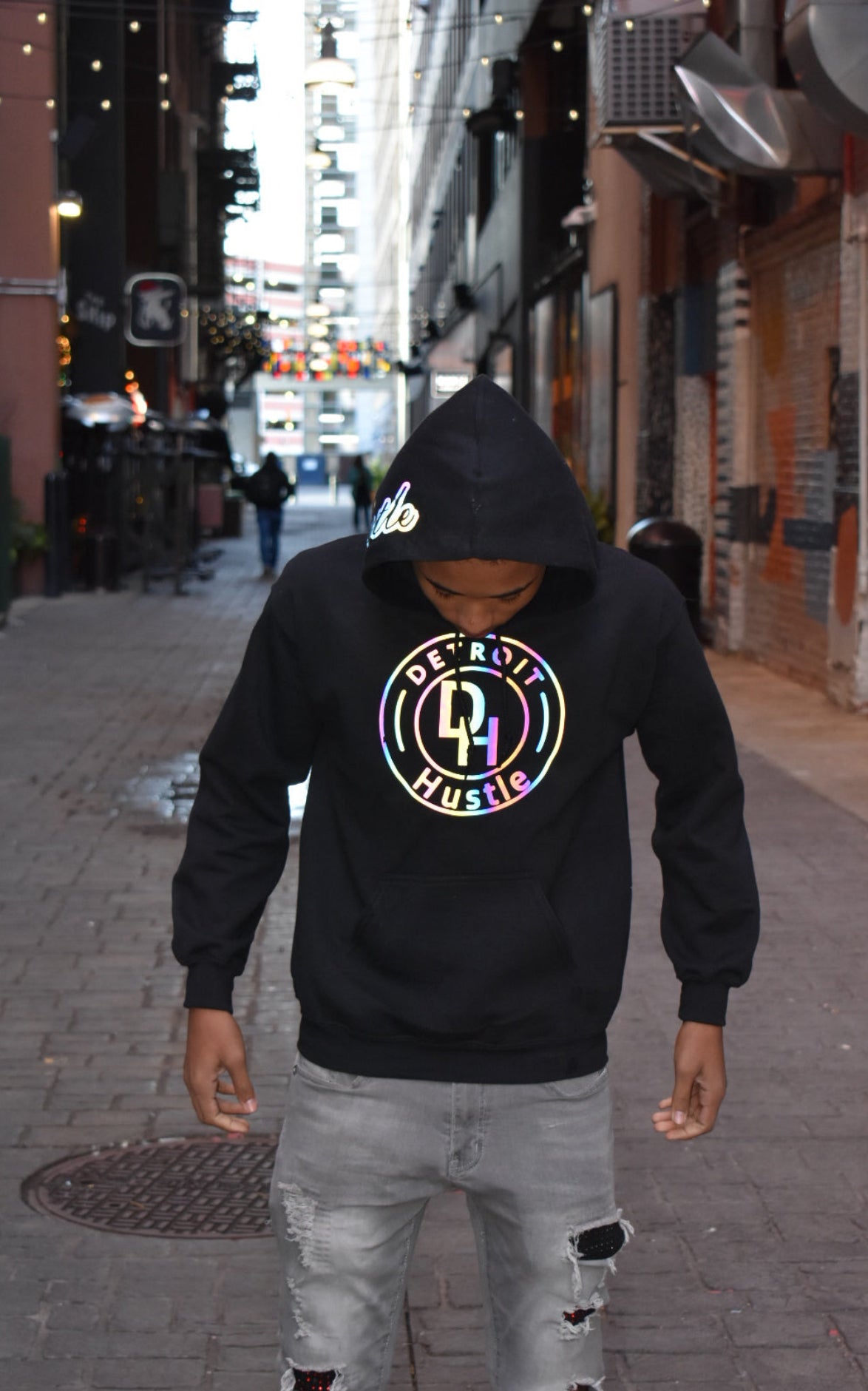 “HOLOGRAPHIC REFLECTIVE” DETROIT HUSTLE hoodie