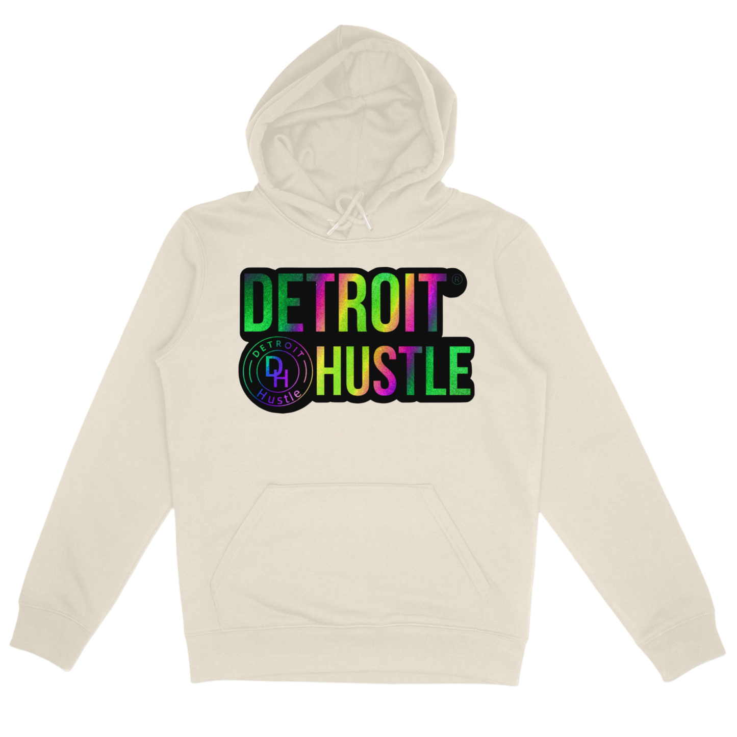 “Tan HOLOGRAPHIC REFLECTIVE” DETROIT HUSTLE hoodie