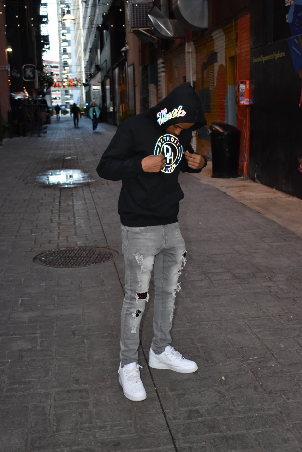 “HOLOGRAPHIC REFLECTIVE” DETROIT HUSTLE hoodie
