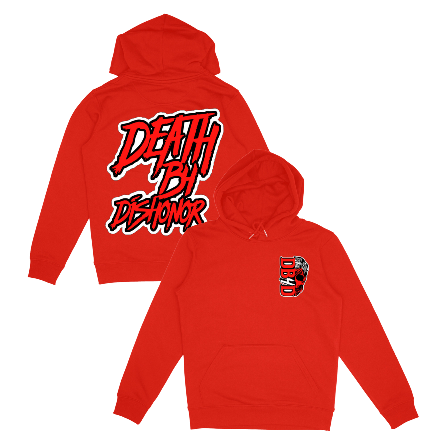 “Cardinal red” Death B4 Dishonor hoodie