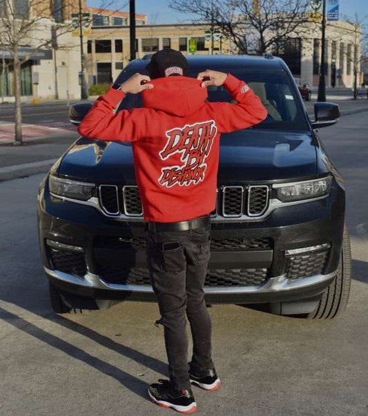 “Cardinal red” Death B4 Dishonor hoodie