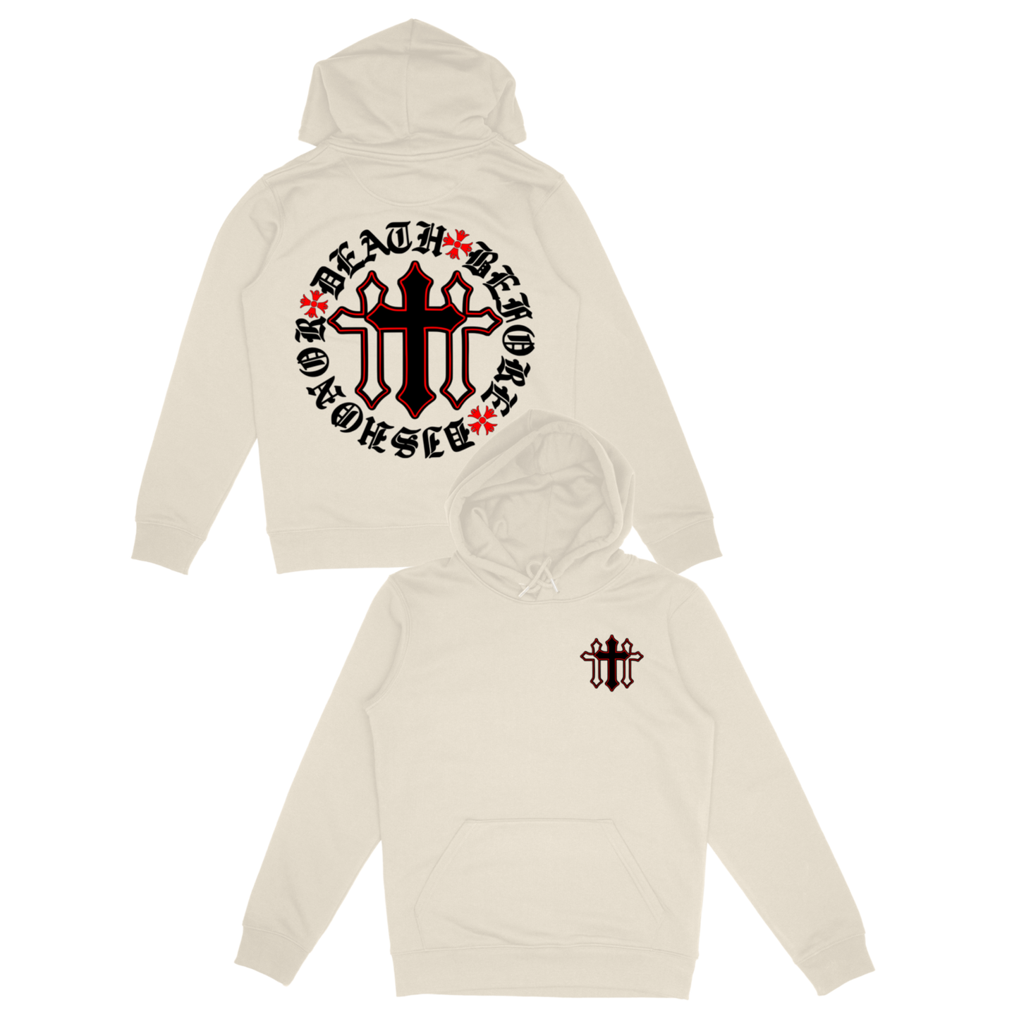 Bone “CROSS” DEATH B4 DISHONOR HOODIE