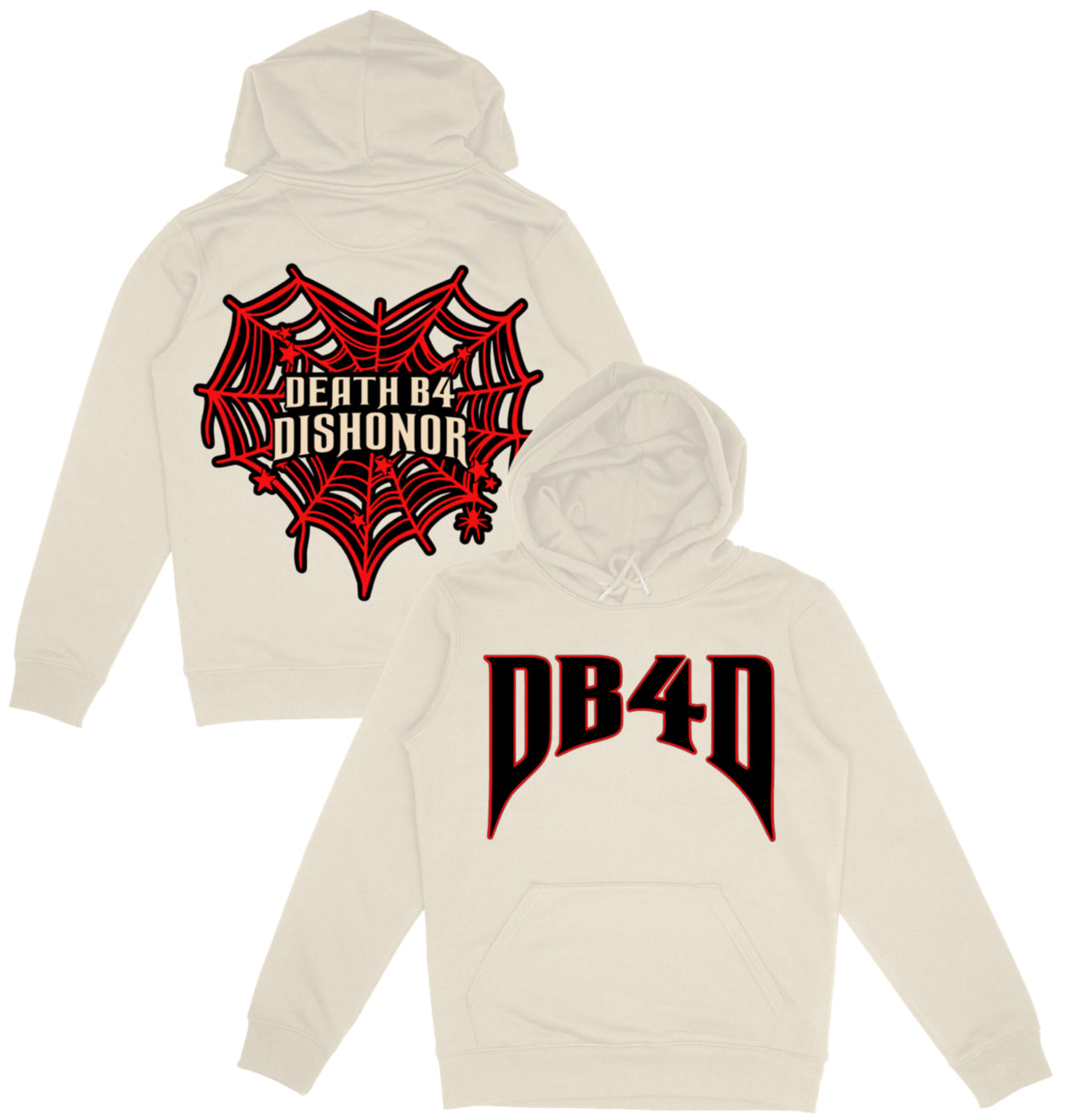 “CREAM WEB” DEATH B4 DISHONOR HOODIE