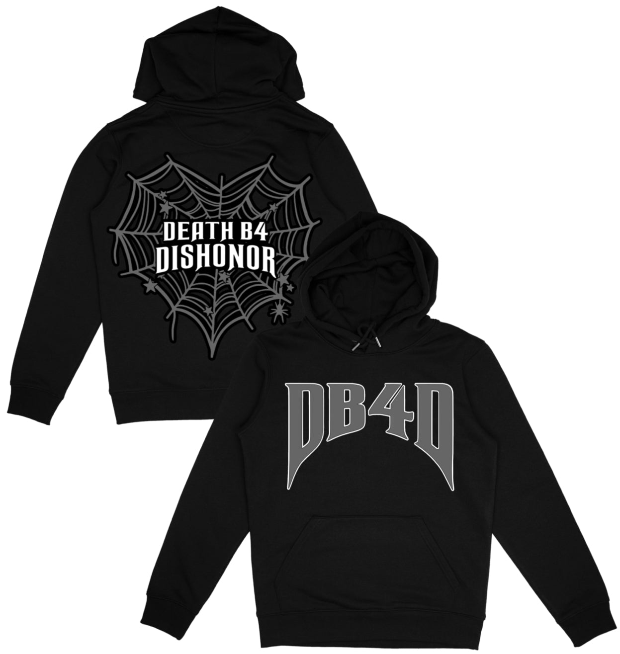 “BLACK WEB” DEATH B4 DISHONOR HOODIE